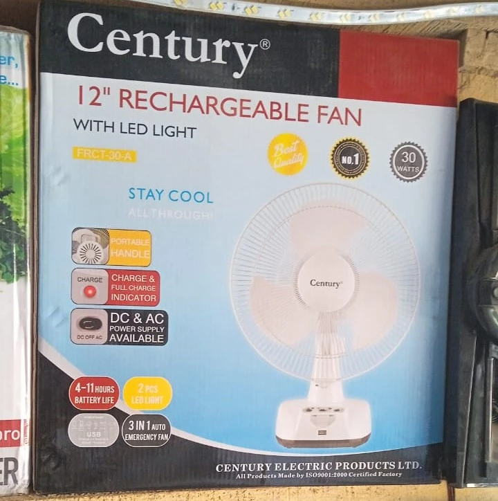 12-Inch Century  Rechargeable Table Fan